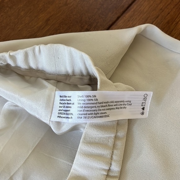 Eileen Fisher Silk Georgette Crepe Cropped Pant Size L - Picture 12 of 13